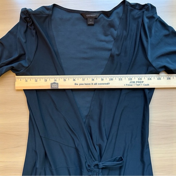 Express Dark Blue Wrap Dress - XS | Classic Style | Midi | Staple | Timeless - Picture 7 of 11